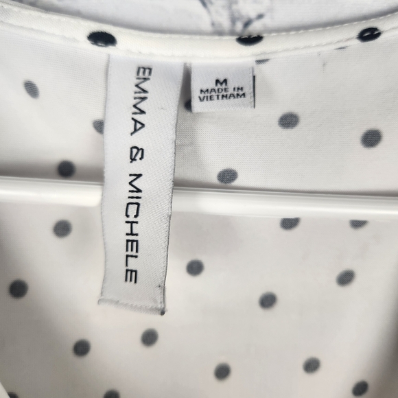 Emma & Michelle Size M Polka Dot Wrap Top Jumpsuit - Picture 2 of 6